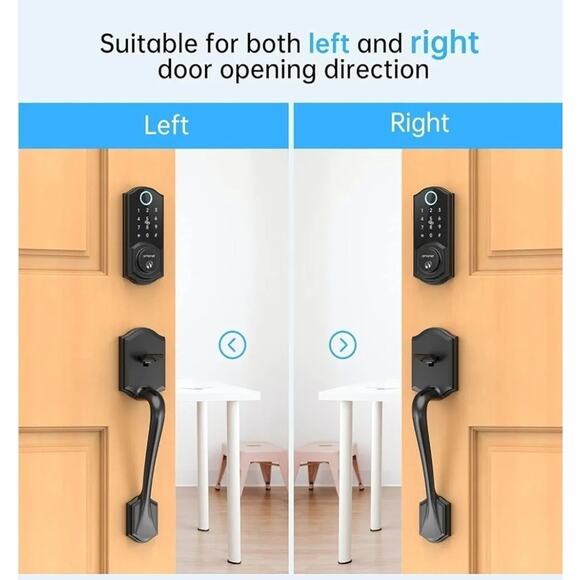 Front Door Lock Set with Handle Fingerprint Keyless Entry Smart Deadbolt - Picture 8 of 9